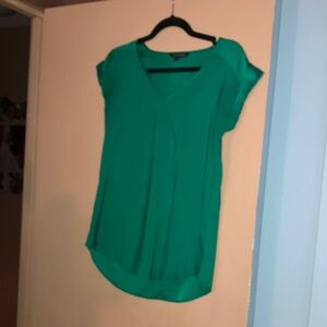 Express Green V-Neck Blouse